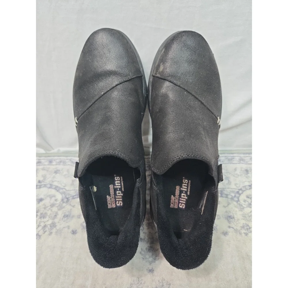 Skechers Hands Free Slip-ins BOBS Skipper Wave Stay Snug Women's 8.5 Black